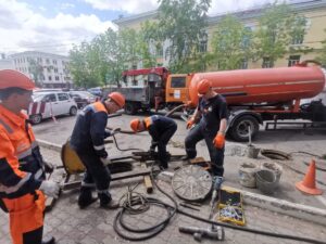 Авария на канализационной линии в районе ул. Ленина, 69 будет ликвидирована до 1 июня